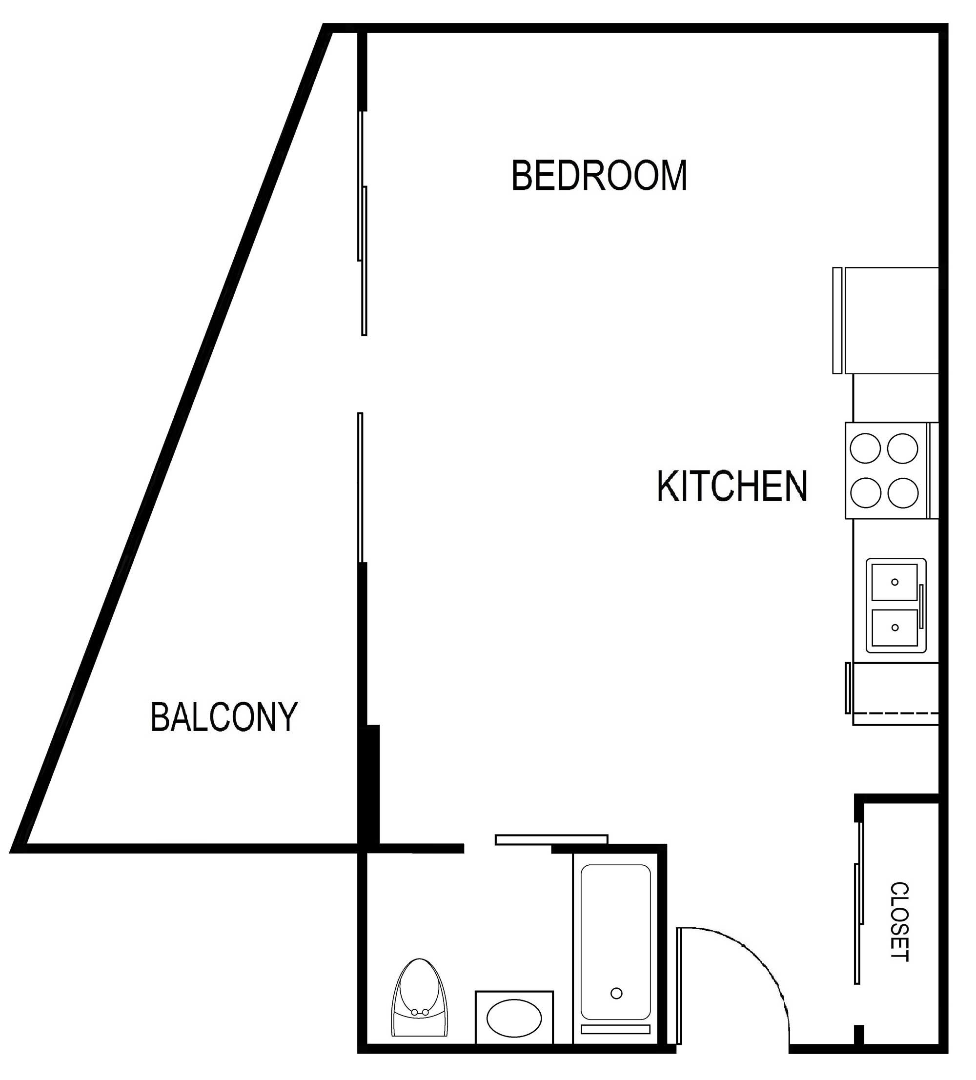 The Bixby Corner Studio Floorplan