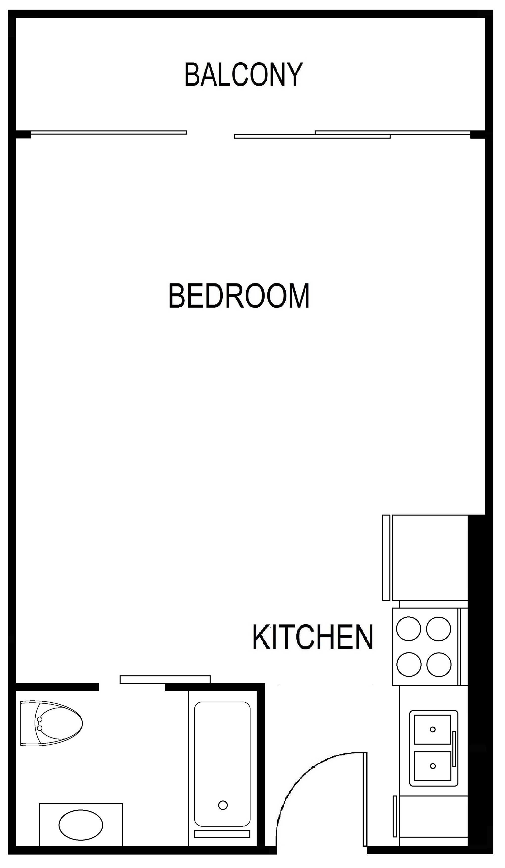 The Bixby Studio Floorplan