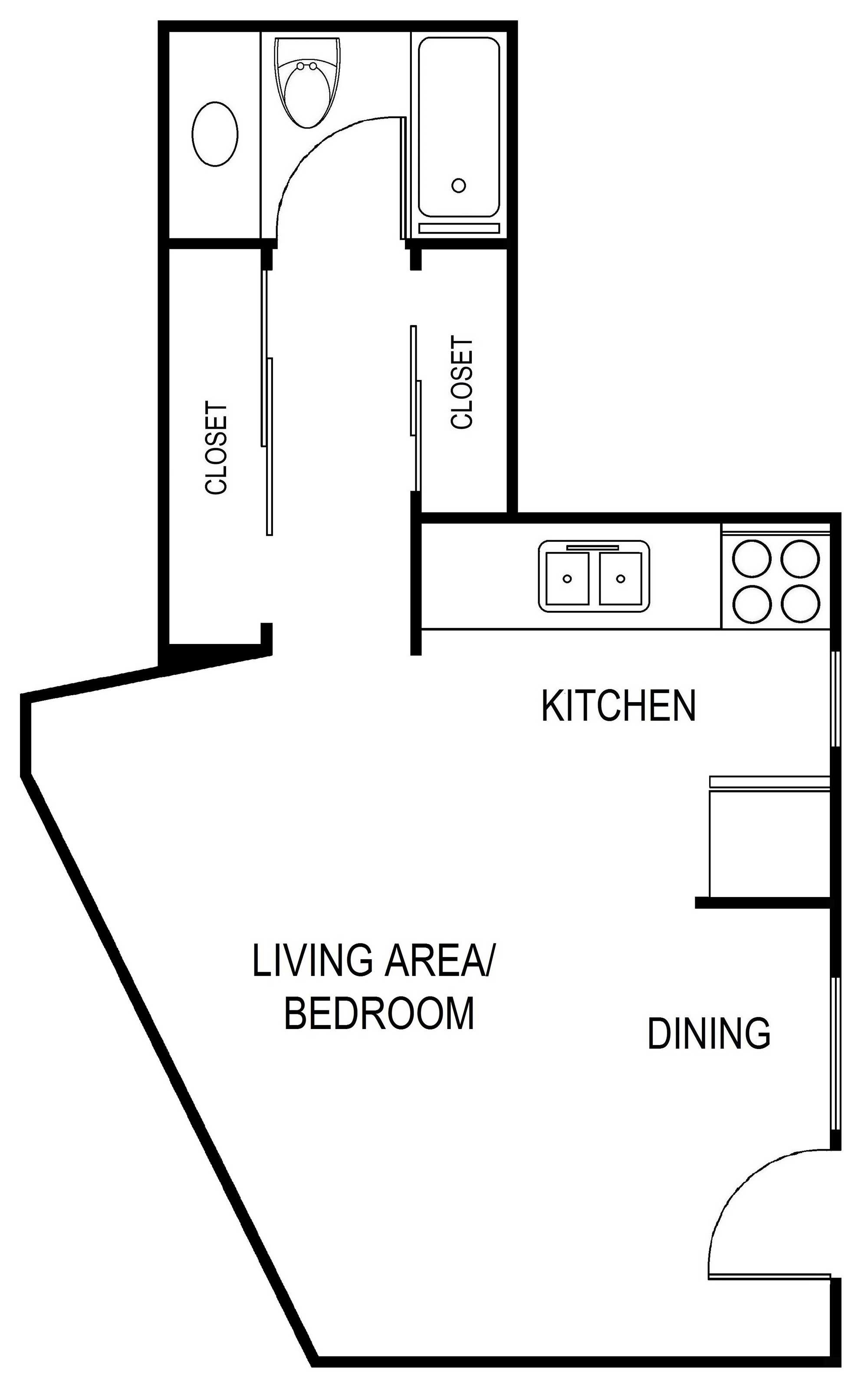 Lime on 4th Studio Plan A Floorplan