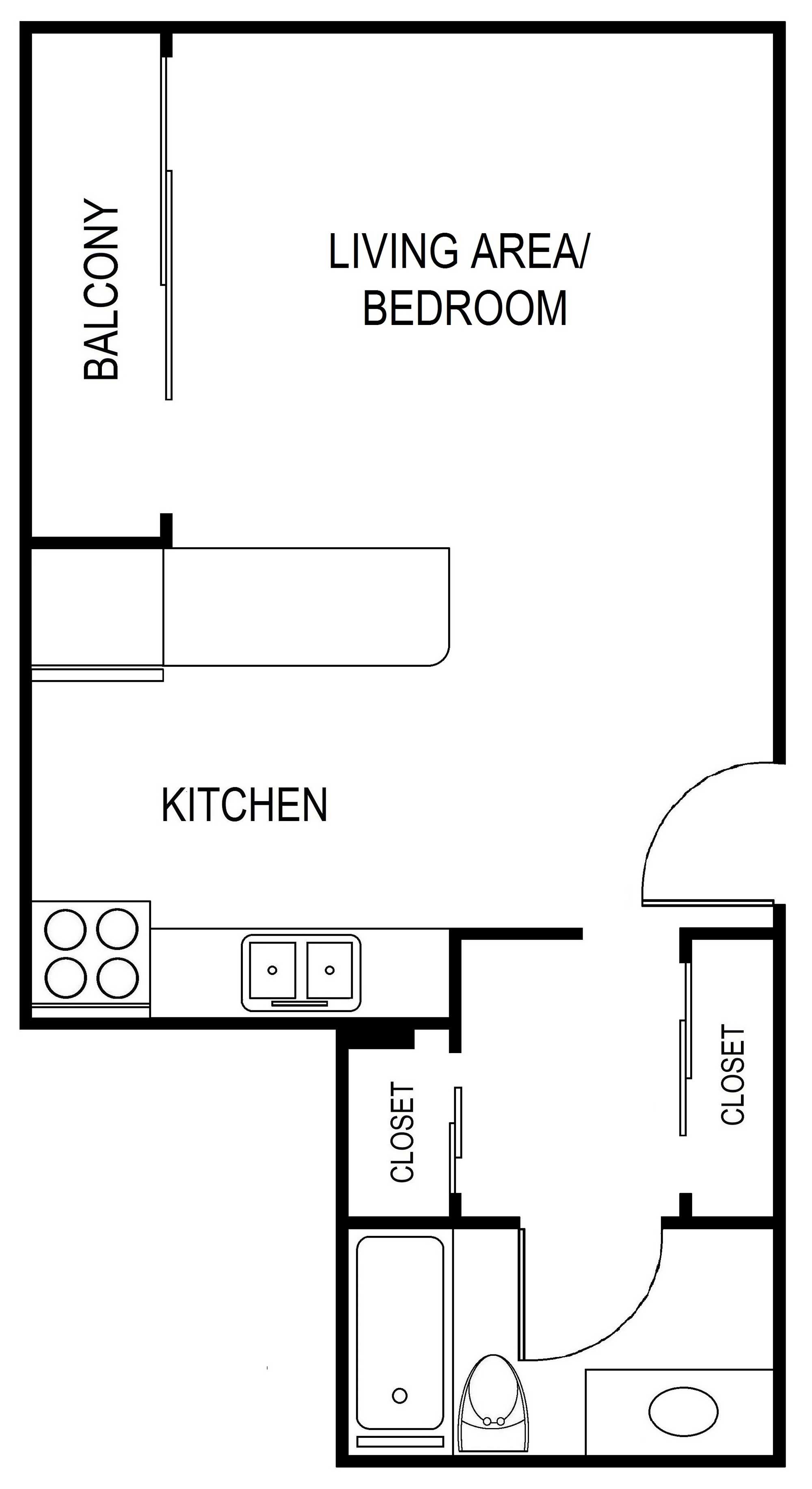 Lime on 4th Studio Plan C Floorplan