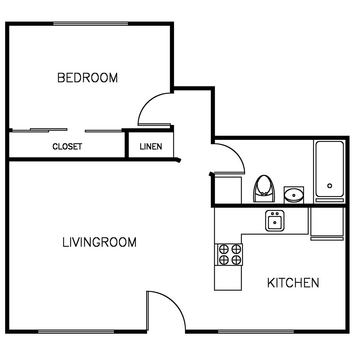 1 bedroom 1 bathroom floor plan layout