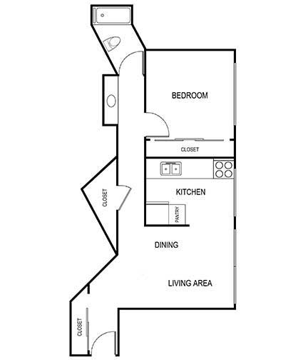 1 bedroom floor plan layout 2