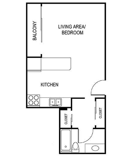 Studio floor plan layout 3